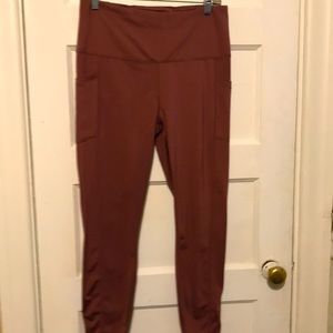 Yogalicious High Waist Ultra Soft Mauve color Ankle Length Leggings with Pockets